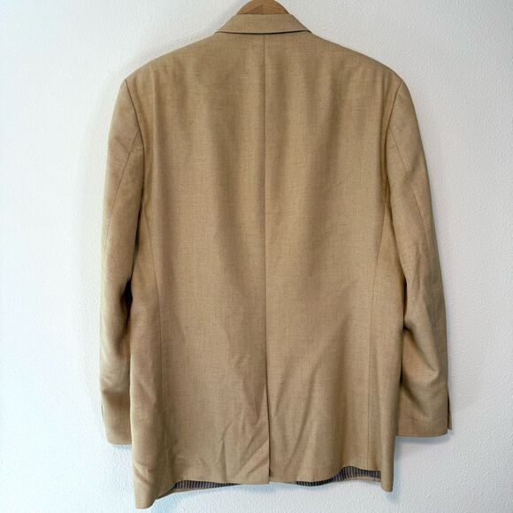 Chaps Men’s Tan Camel Linen Blend Sport Coat Size 44L - Picture 7 of 8
